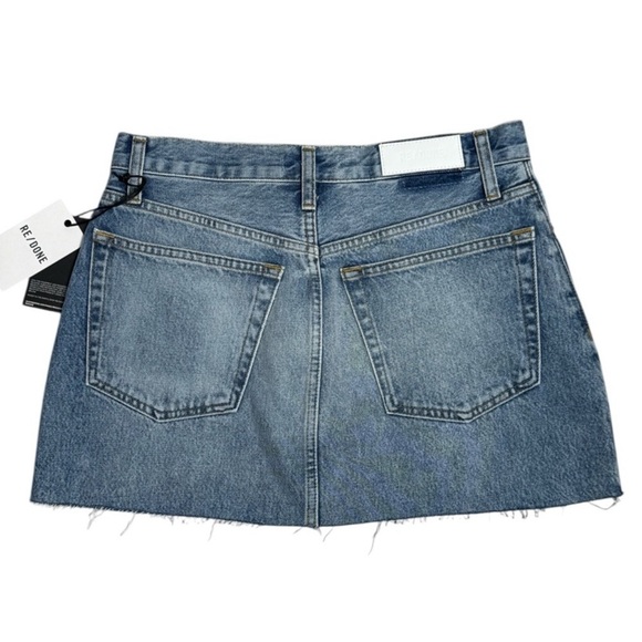 RE/DONE 90s Mini Skirt in faded blues denim Size 28/6 Celeb style alert - Picture 5 of 9